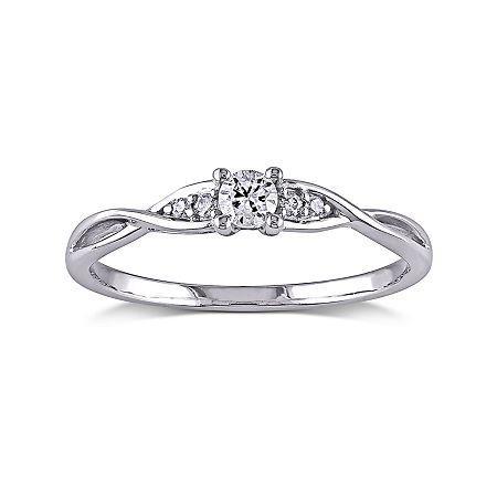 1/6 Ct. T.w. Diamond 10k White Gold Twist Promise Ring