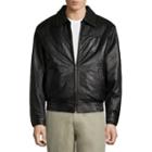 Vintage Leather Lambskin Bomber Jacket With Zip Out Lining