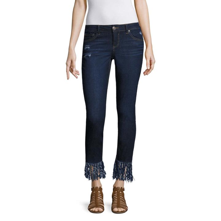 Almost Famous Shaggy Frey Hem Crops-juniors