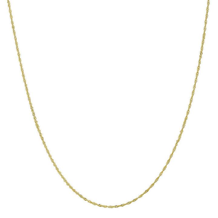10k Gold Solid Singapore 14 Inch Chain Necklace