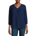 St. John's Bay 3/4 Sleeve Woven Blouse-petites