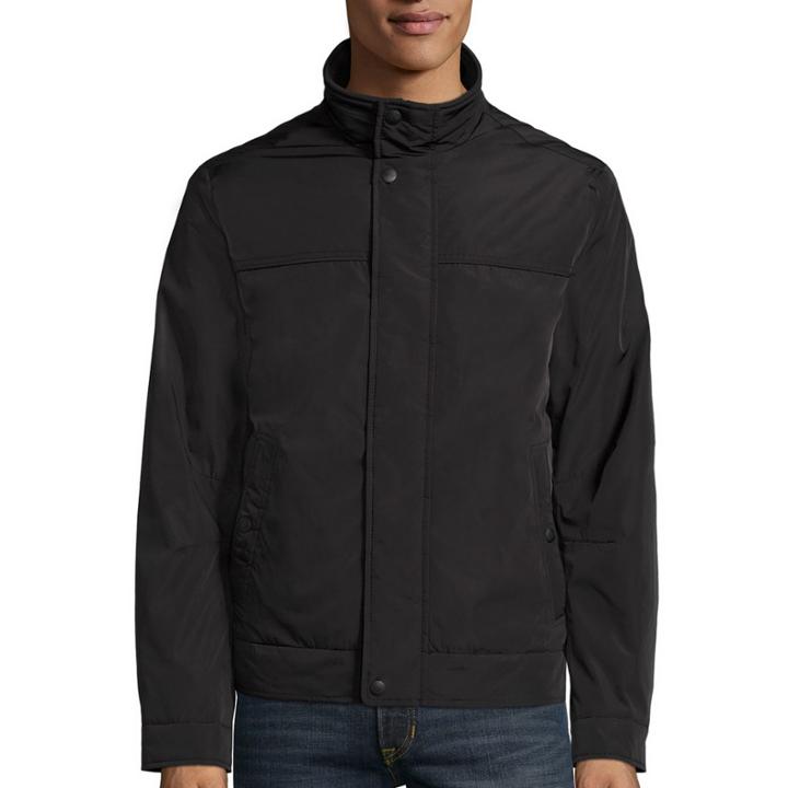 Dockers Faux Memory Rib Knit Stand Collar Bomber