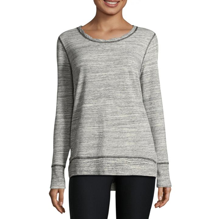 Xersion Long Sleeve Crew Neck Pullover Sweater-talls