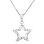 Womens 1/4 Ct. T.w. Genuine White Diamond Star Pendant Necklace