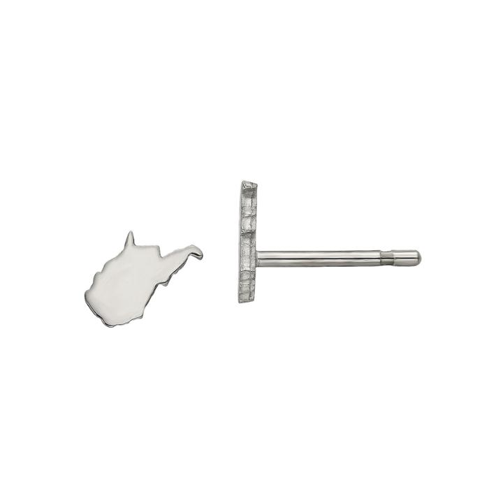 Personalized Sterling Silver West Virginia Stud Earrings