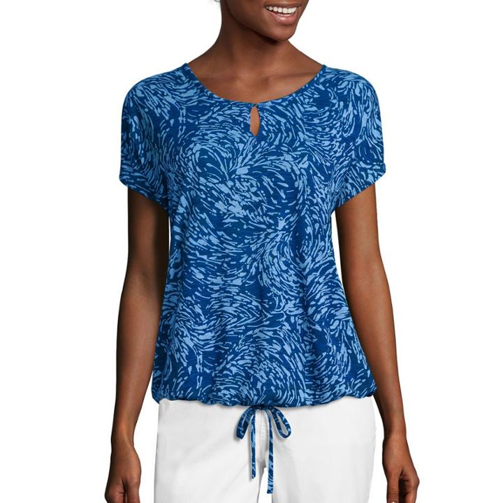 Liz Claiborne Short-sleeve Drawstring Tee - Tall