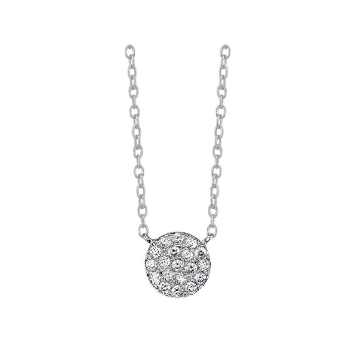 Bridge Jewelry Womens Clear Cubic Zirconia Sterling Silver Pendant Necklace