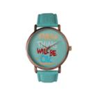 Olivia Pratt Womens Everything Will Be Ok Dial Mint Leather Watch 14503mint