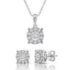 Diamond Blossom Womens 2-pc. White Diamond Sterling Silver Jewelry Set