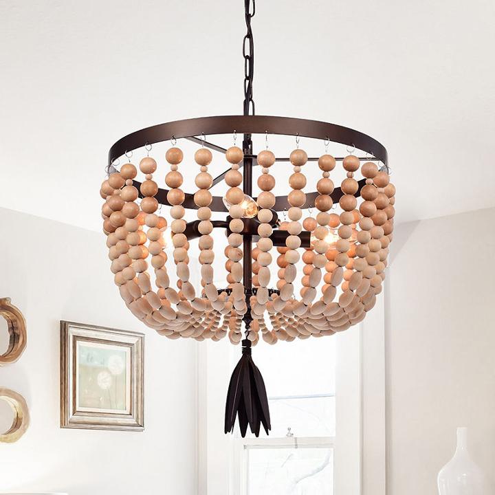 Jossip 3-light 17-inch Wood Metal Pendant