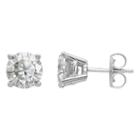 2 1/3 Ct. T.w. Round White Moissanite 14k Gold Stud Earrings
