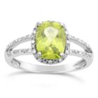 Womens 1/10 Ct. T.w. Green Peridot Sterling Silver Solitaire Ring