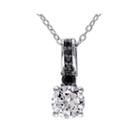 1/7 Ct. T.w. Color-enhanced Black Diamond & Lab-created Sapphire Necklace