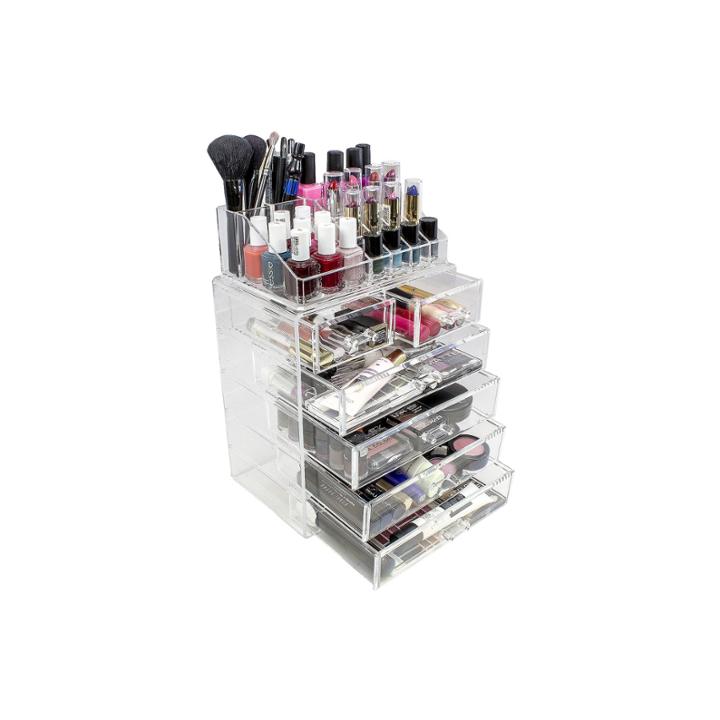 Sorbus Acrylic Cosmetics Makeup And Jewelry Storage Case Display Set (set Style 2)