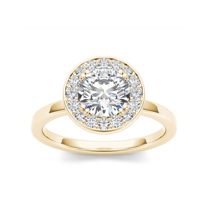 1 Ct. T.w. Round White Diamond 14k Gold Halo Ring