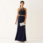 My Michelle Sleeveless Lace-bust Top And Slim Skirt Two Piece