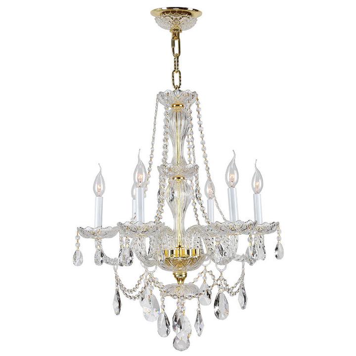 Provence Collection 6 Light Clear Crystal Chandelier