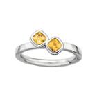 Personally Stackable Sterling Silver Genuine Citrine Ring
