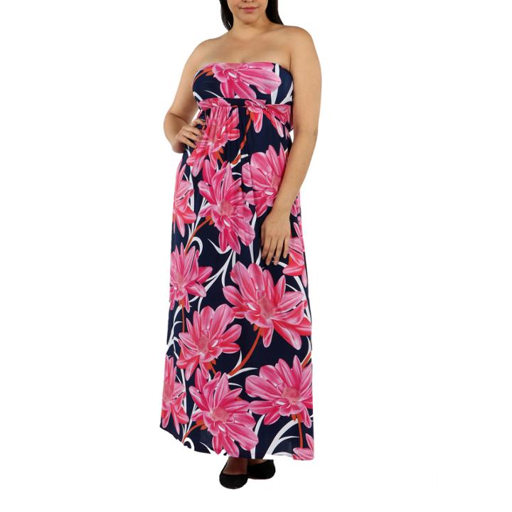 24/7 Comfort Apparel Maui Dreams Maxi Dress-plus