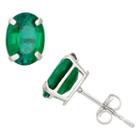 Lab Created Green Emerald 8mm Stud Earrings