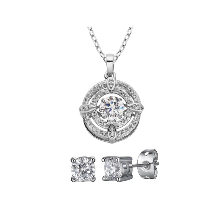 Diamonart Womens 2-pc. White Cubic Zirconia Jewelry Set