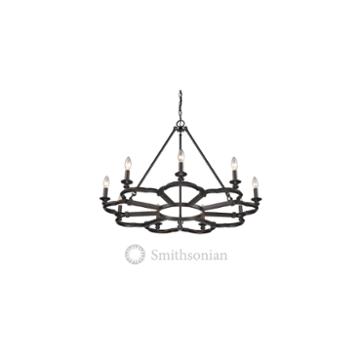 Saxon 9-light Chandelier In Aged Bronze