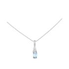 Genuine Aquamarine Diamond-accent 14k White Gold Pendant Necklace