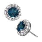 Genuine Blue Topaz Sterling Silver 9.7mm Stud Earrings