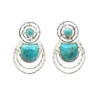 Silver Elements By Barse Lab Created Blue Turquoise Earring Jackets