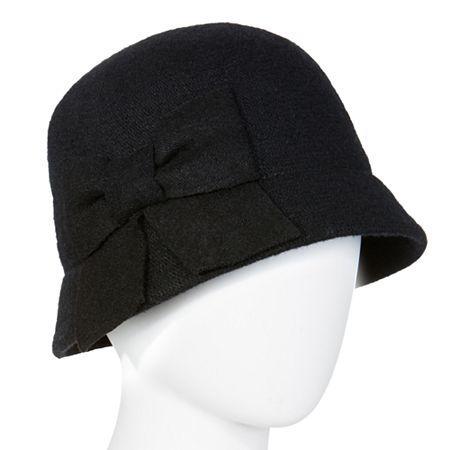 Black Bow Cloche Hat