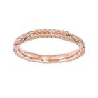 Personally Stackable 18k Rose Gold Over Sterling Silver Patterned Stackable Ring