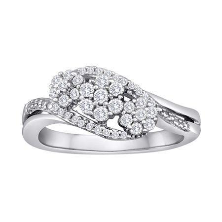 Diamond Blossom 1/2 Ct. T.w. Diamond Sterling Silver Cluster Ring