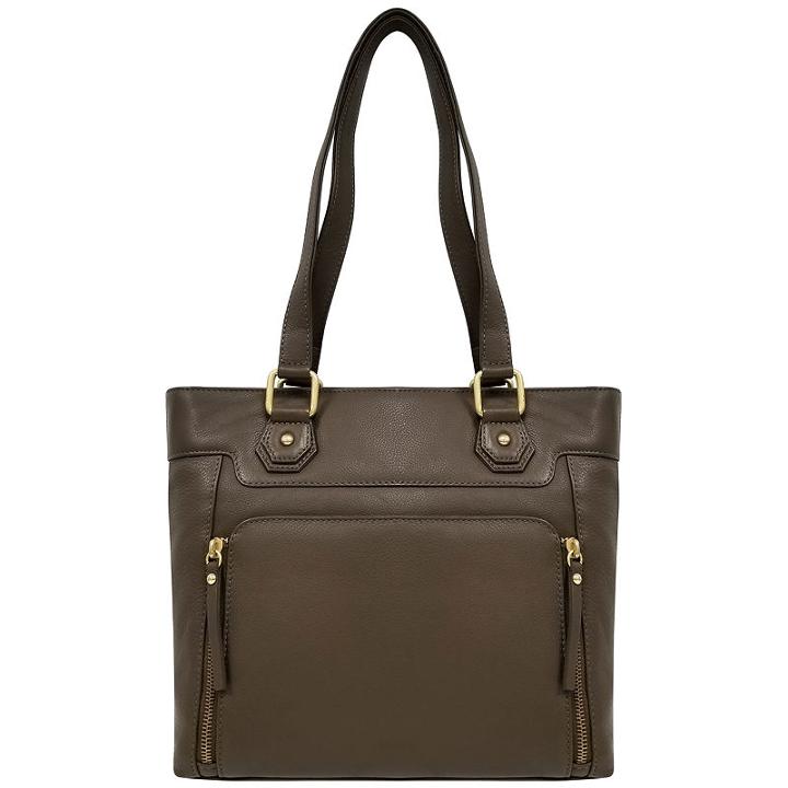 Ef Leather Zip Tote