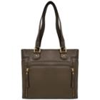 Ef Leather Zip Tote