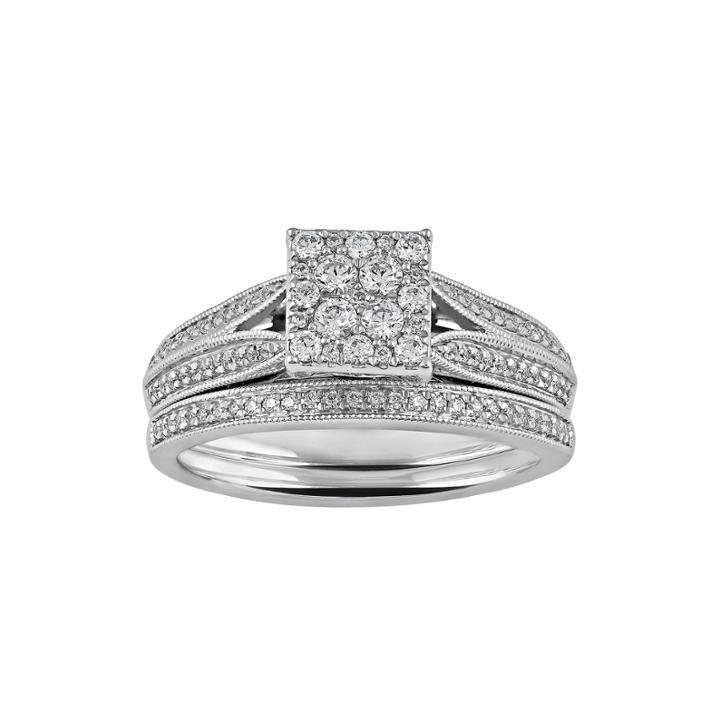 Cherished Hearts&trade; 1/2 Ct. T.w. Diamond 14k White Gold Ring Set
