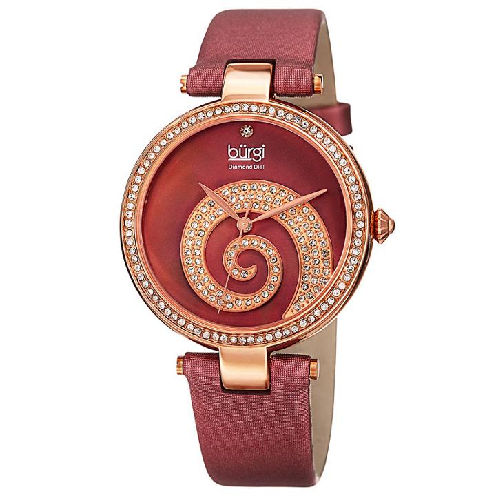Burgi Womens Red Strap Watch-b-143bur