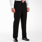 Adolfo Pleated Black Striped Suit Pants