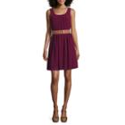 By & By Sleeveless Pleated Blouson Dress - Juniors