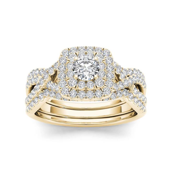 1 Ct. T.w. Round White Diamond 10k Gold Engagement Ring
