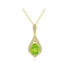 Womens Green Peridot 14k Sterling Silver Pendant Necklace
