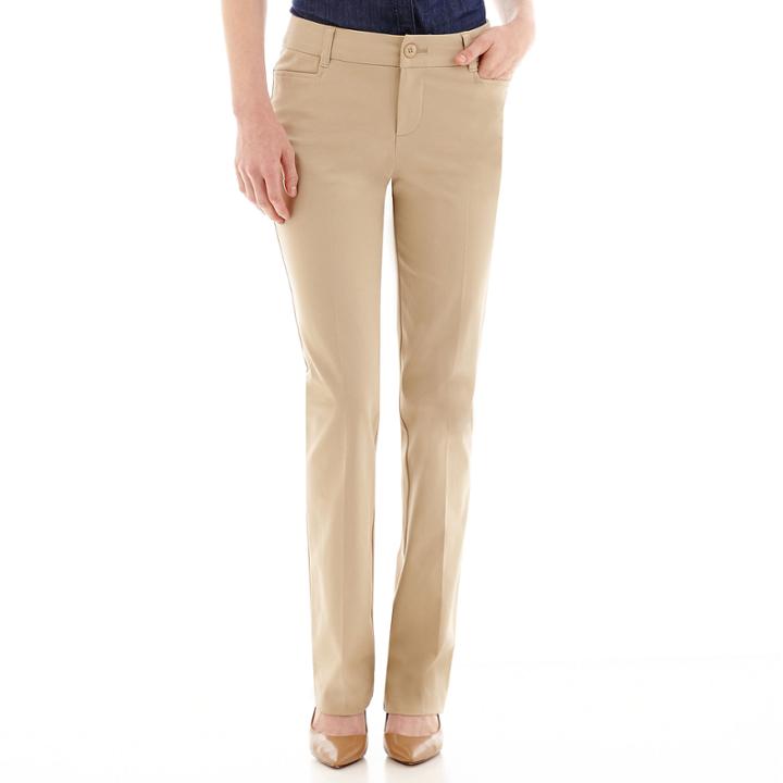 St. John's Bay Straight Leg Bi-stretch Pants - Tall