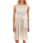 J. Taylor Sleeveless Lace Fit-and-flare Dress