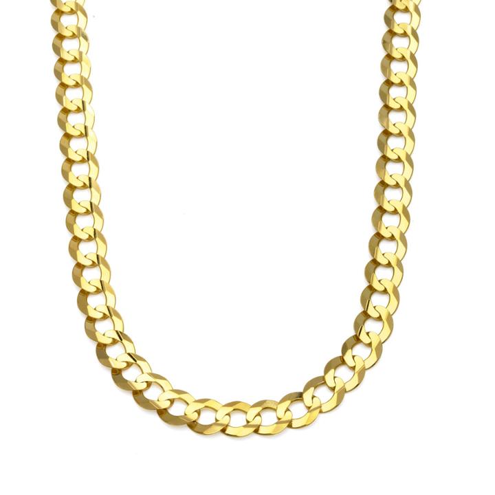 10k Yellow Gold 10mm Curb Necklace 26