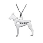 Personalized Pinscher Sterling Silver Pendant Necklace
