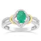 Womens 1/5 Ct. T.w. Green Emerald 10k Gold Cocktail Ring