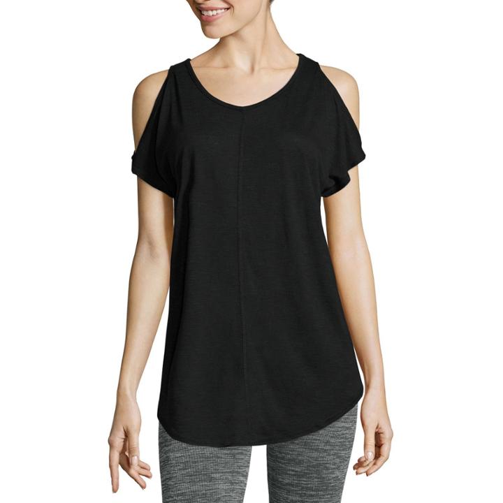 City Streets Cold Shoulder Short Sleeve Tee