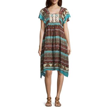 Artesia Short Sleeve Paisley A-line Dress