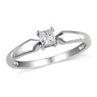 Womens 1/4 Ct. T.w. Genuine Princess White Diamond 14k Gold Solitaire Ring
