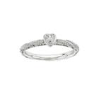Personally Stackable Diamond-accent Sterling Silver Stackable Textured Heart Ring
