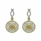 1 1/2 Ct. T.w. Genuine Yellow Diamond 14k Gold Drop Earrings